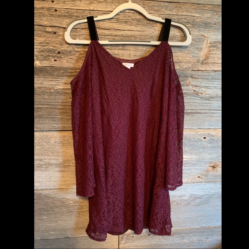Bell Sleeve Lace Dress with Black Velvet Straps